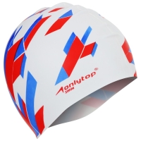 Шапочка для плавания взрослая ONLYTOP &laquo;Триколор&raquo;, силиконовая, обхват 54-60 см