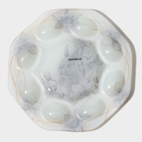 Подставка стеклянная для яиц Доляна &laquo;Кролик&raquo;, 8 ячеек, 22&times;22 см