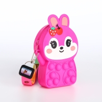 Сумка детская для девочки на молнии, &laquo;Выбражулька&raquo;, pop it, цвет малиновый