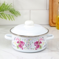 Кастрюля эмалированная &laquo;Мозаика&raquo;, 2 л, индукция, цвет белый