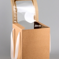 Коробка для цветов, 16 х 16 х 20 см, крафт