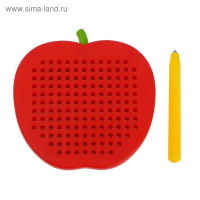 Планшет обучающий &laquo;Магнитное яблоко&raquo;, маленький, 142 шарика, 5 карточек, цвет красный