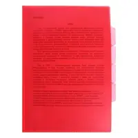 Папка-уголок, А4, 150 мкм, Calligrata, 3 отделения, прозрачная, красная