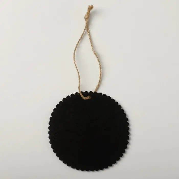 Меловой ценник &laquo;Бирка&raquo; 8&times;8 на верёвке, ребристый круг, (фасовка 10 шт.), цвет чёрный