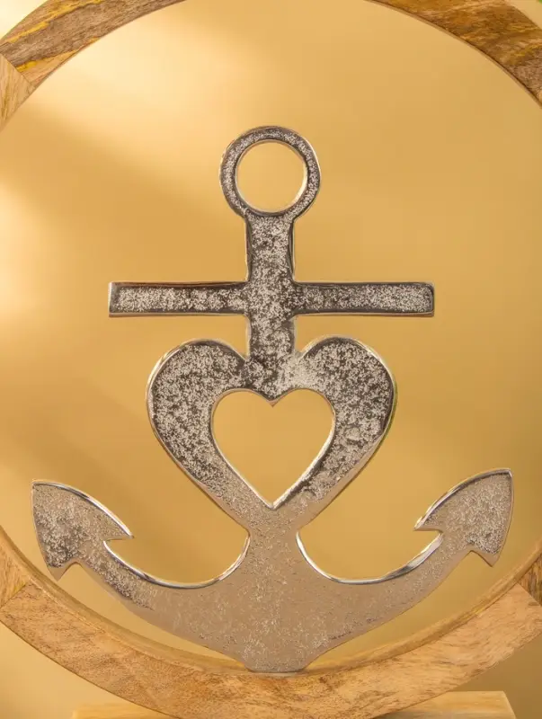 Якорь на подставке, 36&times;7&times;39 см, алюминий, дерево