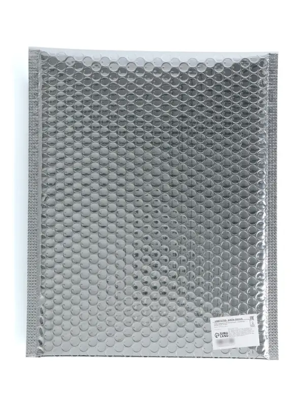 Пакет воздушно-пузырчатый, с клапаном и клеевым слоем, 25&times;30+4 см, п/э, 3 слоя, металлизированный
