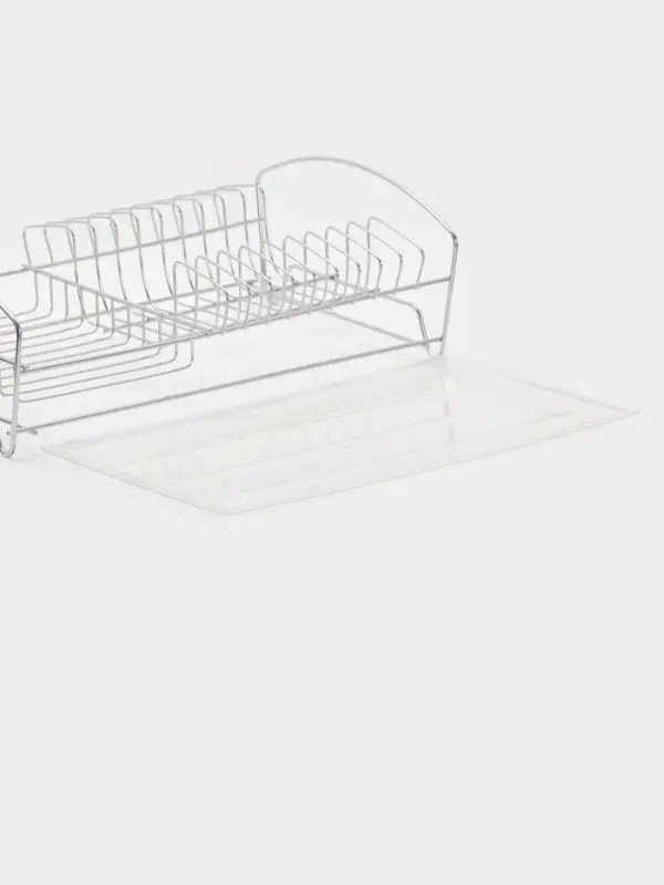 Сушилка для тарелок и кружек с поддоном 39*25*12 см, цвет хром