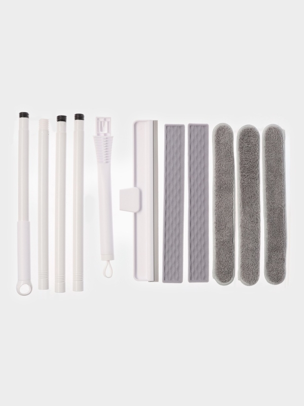 Окномойка гибкая, 5 насадок, с заглушкой, составная 4х секционная ручка, 138 см