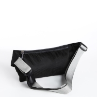 Поясная сумка на молнии, с карманом, разъем для USB, чёрный