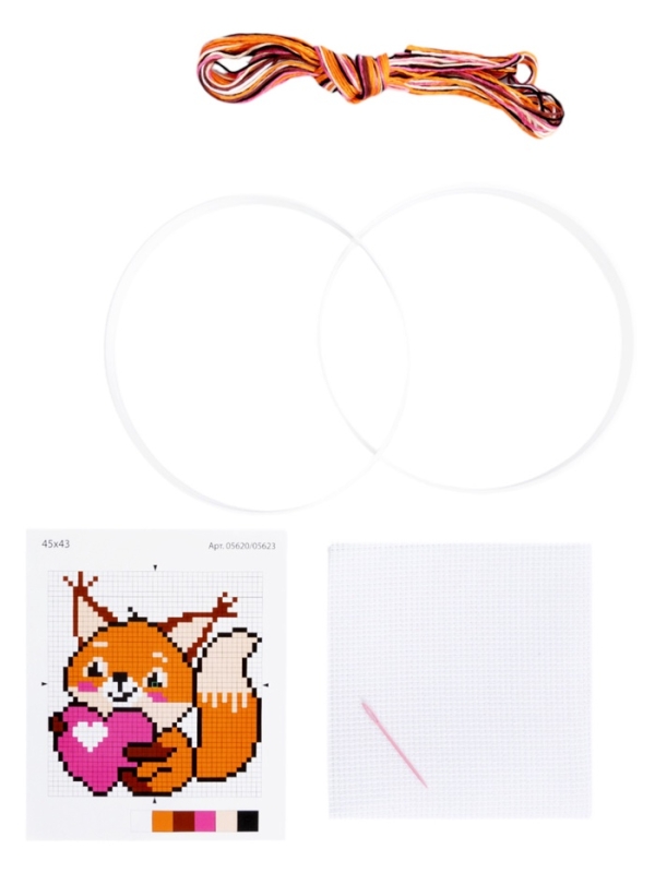 Набор для творчества. Вышивка "Бельчонок с сердечком" (с пяльцами) 05620