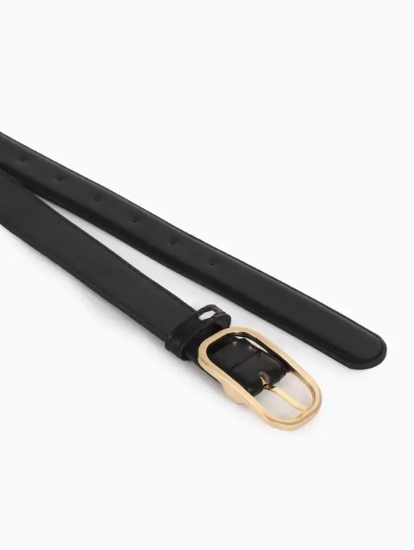 Ремень жен 05-01-01-01, Июнь2512, 3*0,3*110 см, без винта, пряж золото, 1 прокол, черный