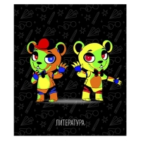 Тетрадь предм Неоновые звери Calligrata TOP 48л лин Литература, мел карт, НЕОН печать,офсет