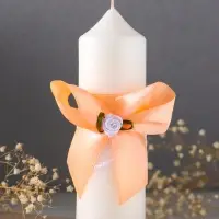 Свечи свадебные "Пышный" набор 3 шт (16 см + 2 шт по 18 см), абрикосовый