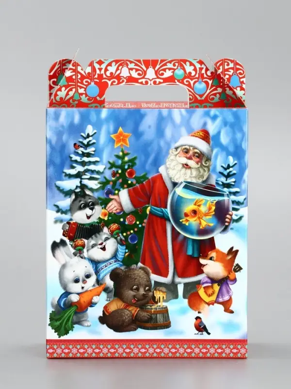 Подарочная коробка новогодняя &laquo;Золотая рыбка&raquo; 14&times;6&times;21 см