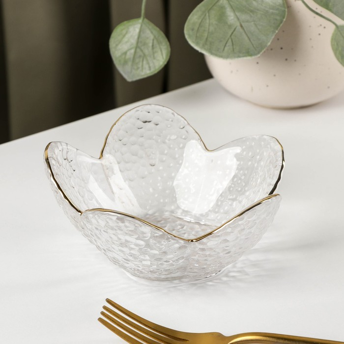 Салатник стеклянный фигурный &laquo;Цветок&raquo;, 150 мл, 12&times;5 см