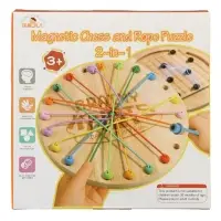 Настольная игра 2 в 1 головоломка Шнурочки + Магнитный бой