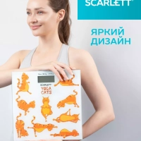Весы напольные электронные SC-BS33E077, йога коты