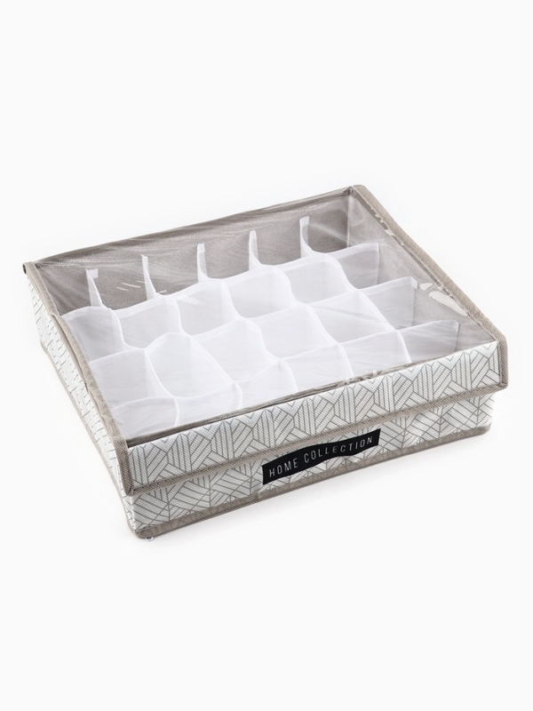 Органайзер для хранения  24 ячейки с крышкой "Домашняя коллекция", 34 х 28 х 10 см