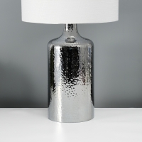 Настольная лампа с абажуром RISALUX &laquo;Слинг&raquo;, Е27, 40 Вт, хром, 30&times;30&times;58 см