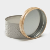 Банка для хранения сыпучих продуктов &laquo;Сканди&raquo;, 300 мл, 6&times;10 см, с бамбуковой крышкой, цвет серый