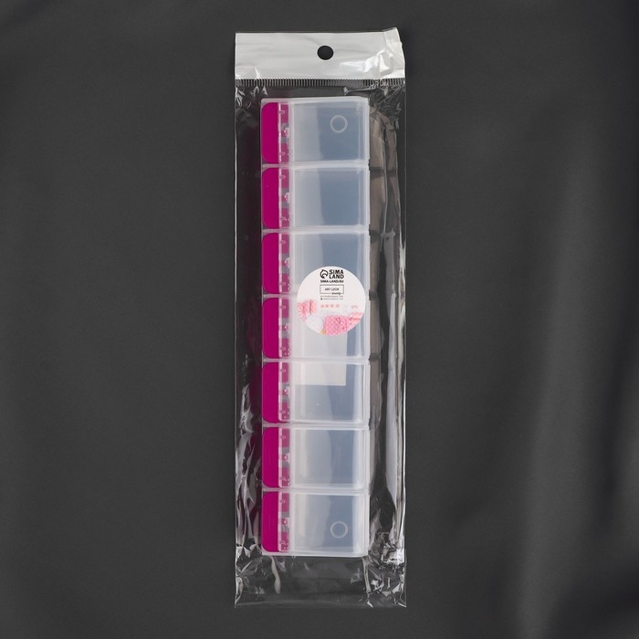 Органайзер для хранения мелочей, 7 отделений, с кнопками, 22 &times; 5 &times; 2,5 см