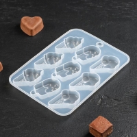 Форма для шоколада &laquo;Мороженое&raquo;, силикон, 16&times;11&times;1 см, 9 ячеек