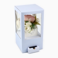 Коробка подарочная для цветов с вазой из МГК складная, упаковка, &laquo;Love&raquo;, 16 х 23 х 16 см