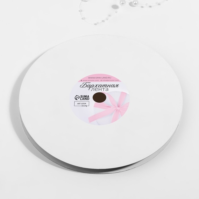 Лента бархатная, с золотым люрексом, 10 мм, 18 &plusmn; 1 м, цвет зелёный №165