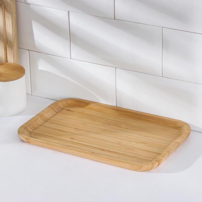 Блюдо для подачи Доляна Striata, прямоугольное, 30&times;20 см, бамбук