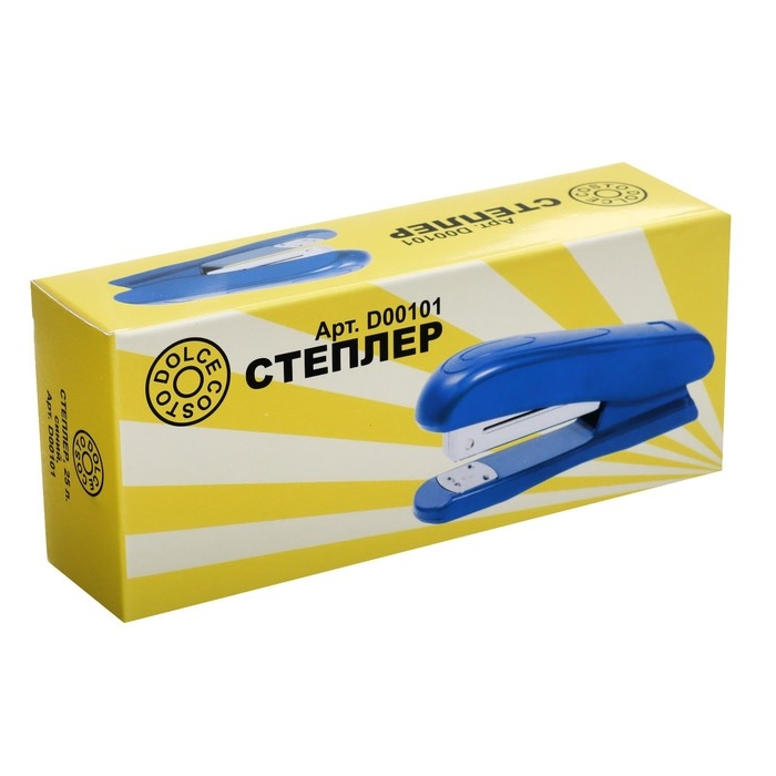 Степлер №24/6 Dolce Costo, до 25 листов, пластиковый корпус, синий