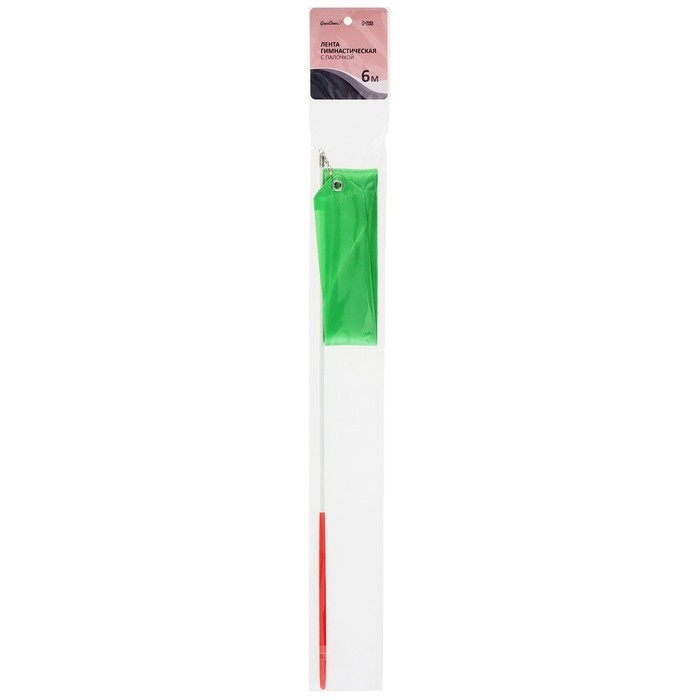 Лента для художественной гимнастики с палочкой Grace Dance, 4 м, цвет зелёный