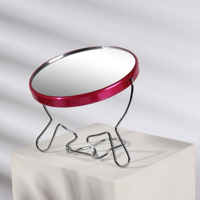 Зеркало настольное - подвесное &laquo;Круг&raquo;, двустороннее, с увеличением, d зеркальной поверхности 11,5 см, цвет МИКС