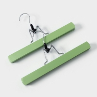 Вешалки для брюк и юбок LaDо́m Brillant, 30&times;17&times;2,4 см, 2 шт, деревянные, цвет фисташковый