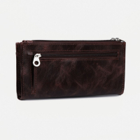 Кошелёк женский на молнии, цвет коричневый