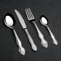 Набор столовых приборов &laquo;Тройка&raquo;, 24 предмета, декоративная коробка, цвет серебряный