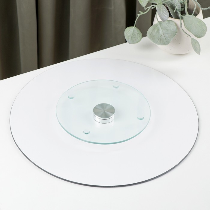 Подставка стеклянная для торта вращающаяся Magistro &laquo;Восток&raquo;, d=32 см, цвет чёрный