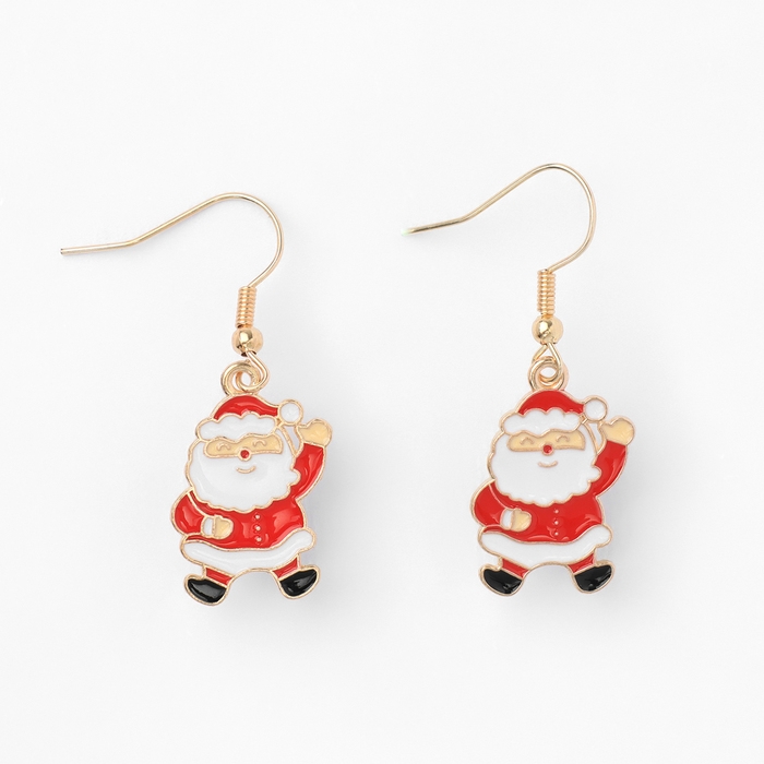 Новый год! Серьги &laquo;Новогодние&raquo; весёлый снеговик, цветные в золоте