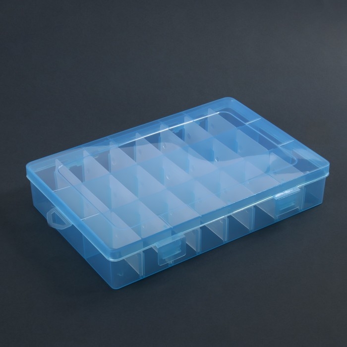 Органайзер для декора, передвижные ячейки, 24 ячейки, 19,7 &times; 13,3 &times; 3,5 см, цвет МИКС