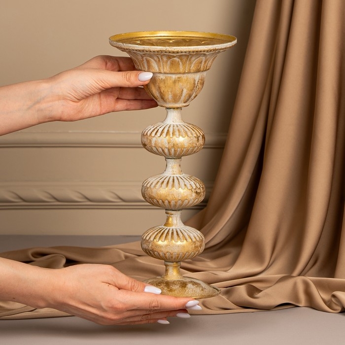 Подсвечник металл &laquo;Ярусы&raquo; для одной свечи 16 х 16 х 31 см