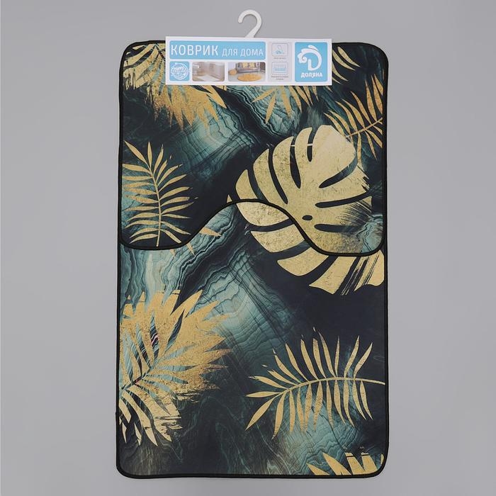 Набор ковриков для ванной и туалета Доляна &laquo;Тропический лес&raquo;, 2 шт: 50&times;80 см, 50&times;40 см