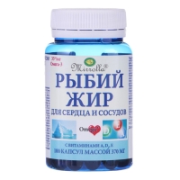 Рыбий жир &laquo;Мирролла&raquo;, для сердца и сосудов с витаминами А, Д3, Е, 100 капсул по 370 мг