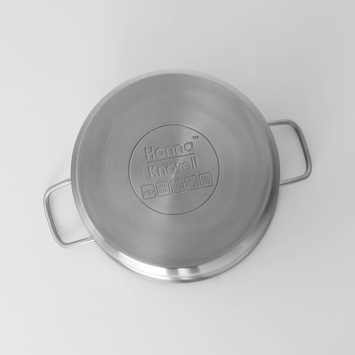 Кастрюля из нержавеющей стали Hanna Kn&ouml;vell с крышкой, 5 л, d=22 см, h=13 см, толщина стенки 0,6 мм, индукция