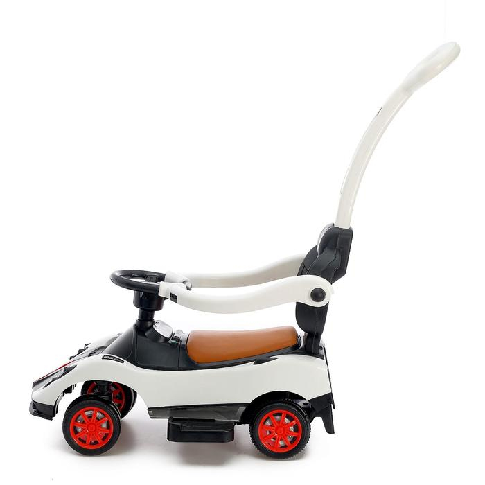 Толокар-каталка &laquo;Купе&raquo;, с родительской ручкой, свет, звук, цвет белый