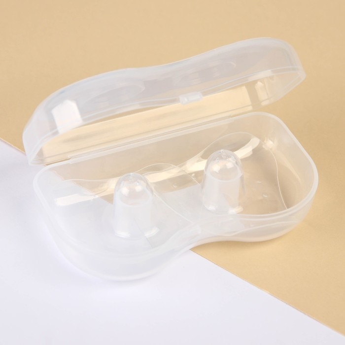 Накладки на грудь для кормления, силиконовые, набор 2 шт., в контейнере, M&B