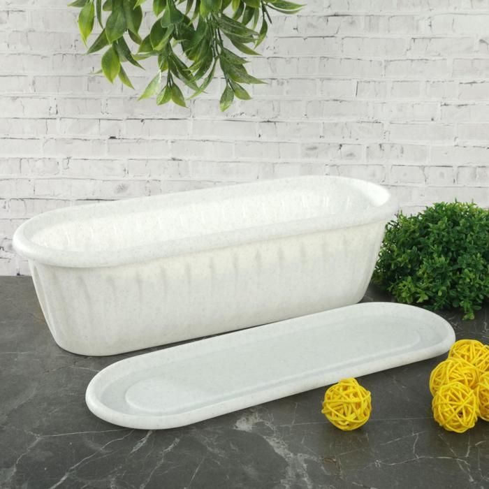 Горшок для кактуса с поддоном &laquo;Фелиция&raquo;, 1,5 л, цвет мраморный