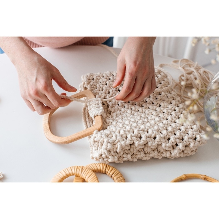 Ручки для сумки деревянные, 12 &times; 12,9 см, 2 шт, цвет бежевый