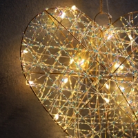 Светодиодная фигура &laquo;Сердце&raquo; 29х25х6 см, 20 LED, батарейки AAx2 (не в комплекте), свечение теплое белое