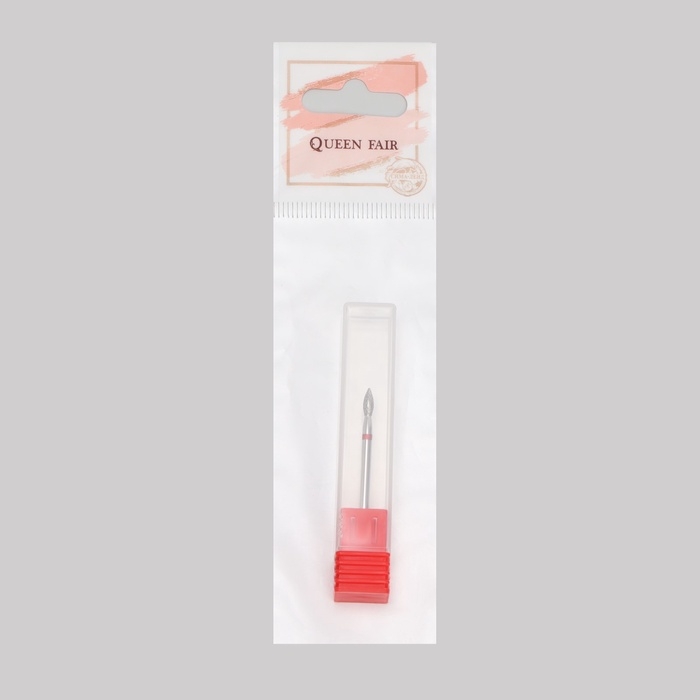 Фреза алмазная для маникюра &laquo;Пламя&raquo;, мелкая зернистость, 2,3 &times; 5 мм, в пластиковом футляре