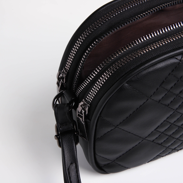 Сумка женская кросс-боди на молнии, цвет чёрный