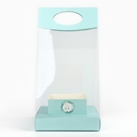 Коробка подарочная складная переноска для цветов, упаковка, &laquo;Бирюза&raquo;, 20 x 20 x 4 см